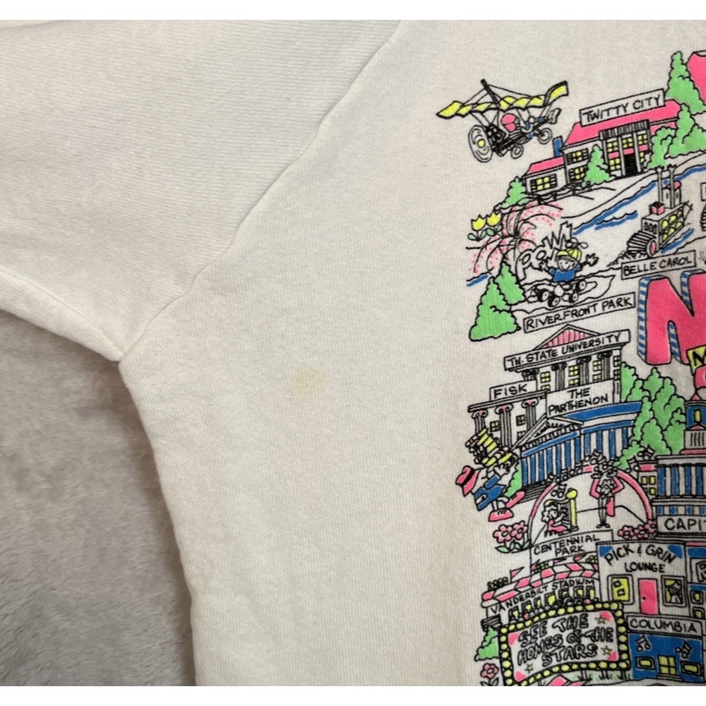 Vintage Nashville Graphic Sweatshirt XL Opryland Ryman Landmark Streetwear 1990s - Picture 9 of 15